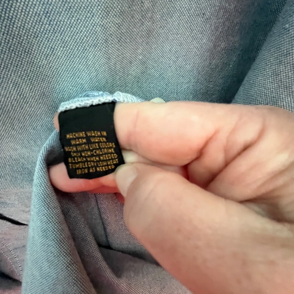 Vintage Eddie Bauer Oxford Shirtdress, M Tall, Blue - Picture 12 of 13